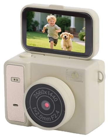 Sxhlseller 2K Digital Camera with Flip Screen, 1.47 Inch Color Display, 2MP Selfie Camera with Built in Flash, Portable Vlogging Cameras for Teens Travel Photography, Supports SD Card Up to