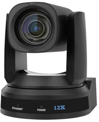 Meeasier 12X Optical Zoom NDI PTZ Camera, 1080P 60fps Live Streaming, USB3.0 HDMI LAN Output Low Light PTZ Camera for Church, Video Conference, Live Broadcast