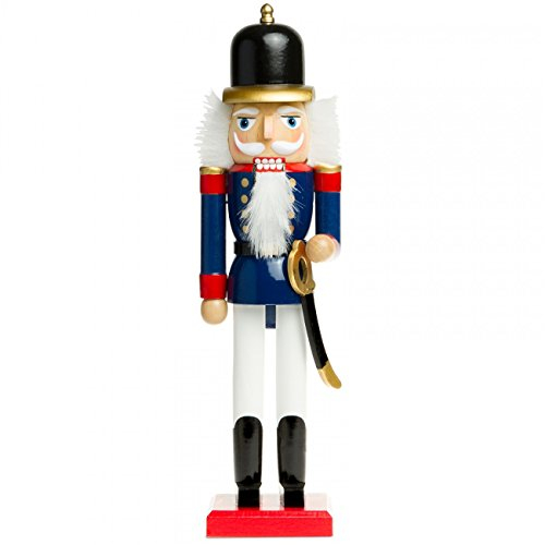 Sikora NK-A Deko Nussknacker Figur aus Holz Verschiedene Motive 2 Größen, Farbe/Modell:A04 blau - Soldat, Größe:Höhe ca. 28 cm