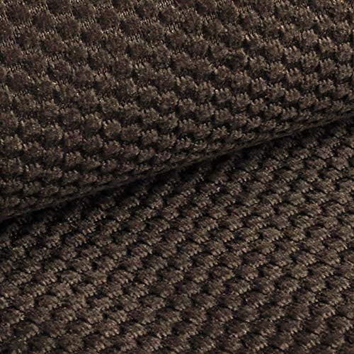 novely® MAKAO Velours Polsterstoff mit Kachel-Optik - Weicher Möbelstoff mit Wabenmuster - Pflegeleichte Meterware 1lfm (04 | Kaffee Braun)