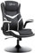 Vinsetto Gaming Chair Ergonomic Computer Chair with Adjustable Height Pedestal Base, Home Office Desk Chair PVC Leather Exclusive Swivel Chair Black