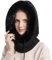 WANYIG 2 in 1 Wintermütze Strickmütze Warme Mütze Kreis Schal Set Balaclava Winter Stricken Mütze mit Fleecefutter für Damen Winddichte Mütze Kälteschutz Skimütze 56-60CM (Schwarz)