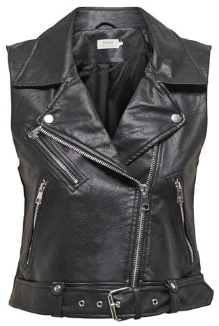 ONLY Onlvera Faux Leather Waistcoat Donna Gilet nero S