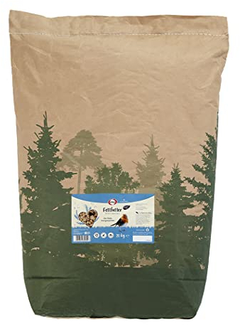 Elles Fettfutter 20kg I Energiespender mit 100% natürlichen Zutaten | Ganzjähriges Wildvogelfutter für prächtige Gartenvögel | Schalenfrei | Ideal für Terrasse & Balkon