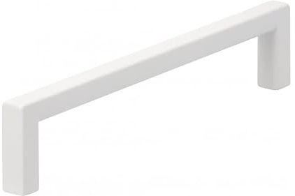 SIRO Möbelgriff Bruckmühl, Schlicht, Druckguss weiß pulverbeschichtet, 136 mm x 28 mm x 8 mm, LA 128 mm, 2108-136PB32C