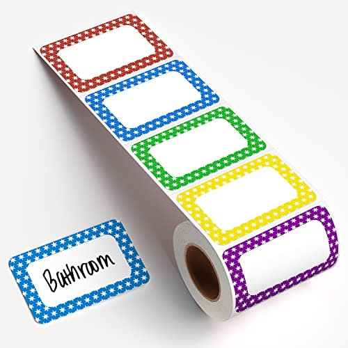 LKXSPLABE Namensschilder, Etiketten, 400 Aufkleber, 5 Farben, personalisierte Aufkleber, Kleidungsetiketten für Pflegeheim