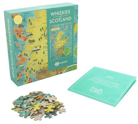 Ginger Fox Puzzle Cru Scottish Whisky Lover Jigsaw Puzzle for Family & Friends | 500 Pieces | Uniqe and Educational Distillery Map of Scotland