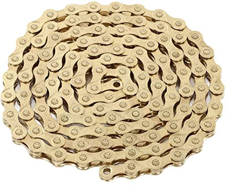 Fahrradkette 9-fach, Manganese Steel Fahrradkette für Straßen Mountainbikes, Gold