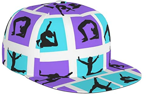 KJHBVND Gymnastikspiel Mode Flache Krempe Baseball Cap Casual Sun Sport für Männer Frauen Hüte Schwarz, Schwarz , One size