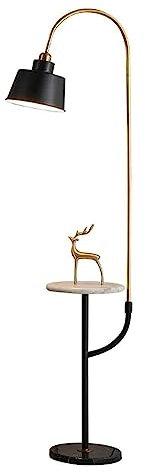 IRYZE Lampadaire sur Pied Lampe sur Pied Lampadaire Lampadaire Nordique réglable avec Table en marbre Abat-Jour en métal lampadaires en marbre pour Salon Chambre Luminaire sur Pied