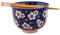 Urban Tokyo Handbemalte Keramik-Schüssel-Set, glasiert, japanische Ramen-Udon-Nudel-Reisschale mit Essstäbchen, 591,5 ml, 12,7 cm Durchmesser, Farbbox-Verpackung (Pflaumenblüten), BCH525
