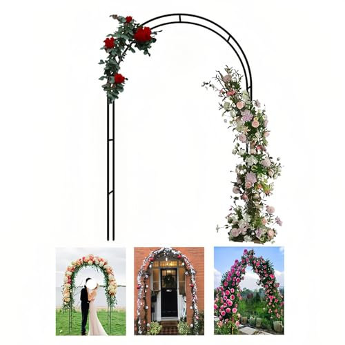 240cm Hoch X 140cm Breit, Robuster Rosenbogen Gartenbogen Elegante Laube Rankbogen – Schwarz/weiß/dunkelgrüne Torbogen Für Den Innen- Und Außenbereich, Rasen, Garten, Verschiedene Kletterpflanzen(Colo