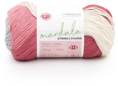 Lion Brand Yarn Mandala String Fingergarn zum Stricken und Häkeln Soul 1 Pack