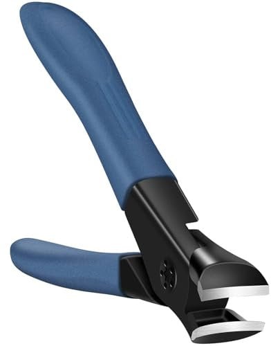 Nail Clippers for Thick Nails Toenail Clippers Wide Jaw Nail Cutter Heavy Duty Nail Clipper Sharp Curved Toe Nail Clippers for Men and Women, Blue