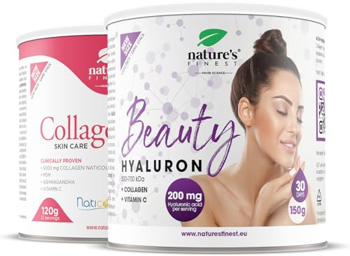 Nature's Finest Beauty Hyaluron + Collagene SkinCare - Ringiovanisci e Rivitalizza la tua Pelle con la Potente Formula di Acido Ialuronico e Collagene di Nutrisslim per una Radiosità Giovanile