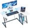 HOMIDEC Gaming Desk with LED Lights, 120CM Computer Desk with Monitor Stand, L Shaped Corner Desk with Headphone Hook and Shelves for Gaming Room, Bedroom, Office, White