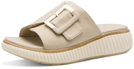 Jana Damen Pantoletten mit Schnalle Vegan, Beige (Beige), 38 EU