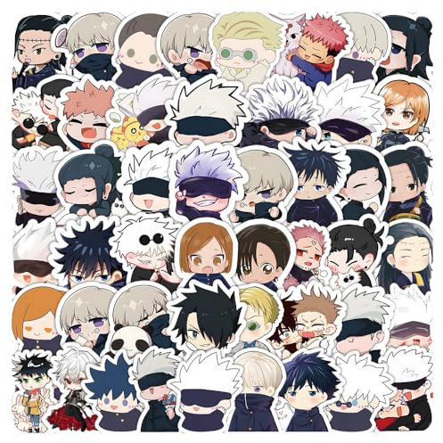 Satoru Stickers, 70 Pcs Cute Anime Figure Vinyl Waterproof Sticker Decals for Party, Water Bottle Scrapbook Laptop Skateboard Computer for Teens Students