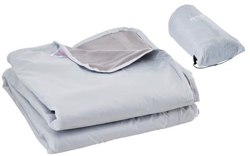 VEVOR Camping Blanket, Large Warm Wearable Stadium Blanket, Waterproof & Windproof, Polyester Fleece, Flame Retardant, Great for Outdoors, Picnics, Hiking, Sports Events, Travel, 79 x 59, Light Grey