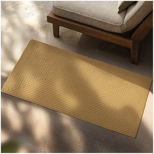 TecTake® Tappeto Intrecciato, Tappeto Salotto, Ideale per Interni ed Esterni, Tappeto Soggiorno Stile Boho-Chic, Tappeto Moderno Resistente alle Intemperie - Effetto Juta, 60x90 cm