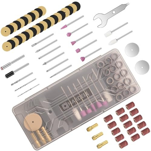 HARDELL Rotary Tool Accessories, 69PCS Rotary Tools Accessory kit with 1.0/1.6/2.3mm Shanks, Universal Rotary Tool Bits for Woodworking, Drilling, Engraving, Polishing, Carving
