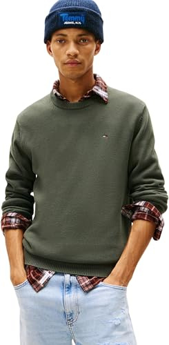 Tommy Jeans Herren TJM Slim Sweater EXT Dm0dm21787 Pullover, Green (Pewter Green), XS EU