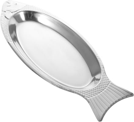 Homoyoyo Stainless Steel Fish-Shaped Plate Decorative Serving Platter Steaming Dish Tray