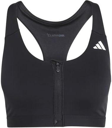 adidas Damen Optime Essentials Workout Zip-Front Medium Support Bra Sport-BH (1er Pack)