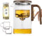 teiera degli assassini 520/720 ml - Elegante teiera in vetro con manico in legno massello - Include 2 tazze e infusore in vetro rimovibile - Ideale for i viaggi e gli amanti del tè(520ml)