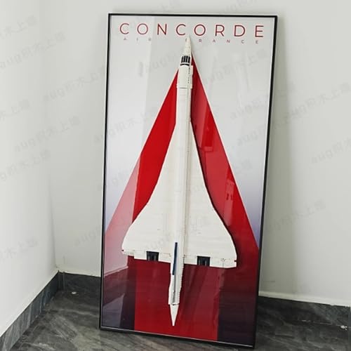 Acryl-Vitrine für Lego 10318 Concorde Airbus, Wandtafeln, Bilderrahmen, Hintergrundstoffe, kompatibel mit 10318 (Modell nicht enthalten) (ohne Licht)