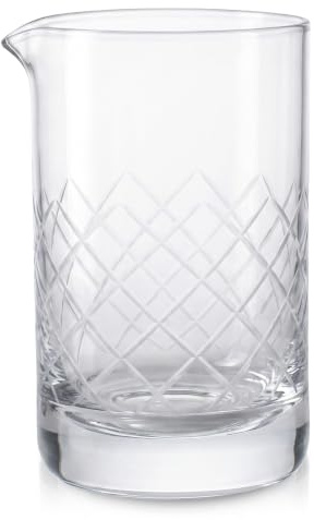 barmate Cocktail Rührglas 600 ml – handgefertigtes Mixing Glass mit Diamond-Schliffmuster für Negroni, Martini, Manhattan & Old Fashioned