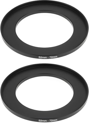 VGOL 2Pcs 52-72mm Metal Step Up Ring Lens Adapter Filter Thread Converter for DSLR Camera Lenses