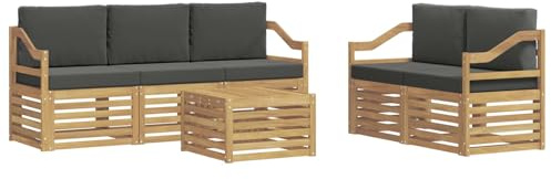 vidaXL Sofagarnituren Massivholz Akazie, Garten Lounge, langlebige Ecksofa, Moderne Möbel für Terrasse, Bequeme Sitzecke zum Entspannen