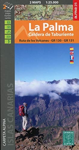 La Palma, Set of 2 maps: Caldera de Taburiente / Ruta de los Volcanes - GR130 - GR131. Wander-, MTB- & Touristische Karte. Wander-, MTB- & Touristische Karte