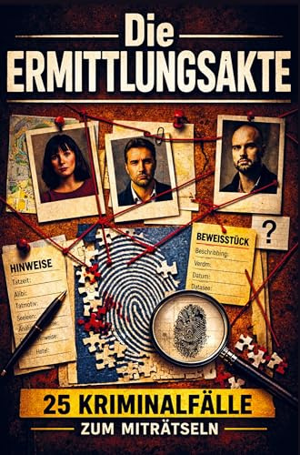 Die Ermittlungsakte - 25 Kriminalfälle zum Miträtseln: Werde zum Ermittler und analysiere Hinweise, prüfe Alibis und finde den Täter | interaktives ... | True Crime | ideales Geschenk für Fans