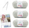 Gründl Strickset 3 x 100 g Shetland Wolle Strickgarn + Nadel 7 - 8 + Anleitung zum selber Stricken, 30 x 20 x 8 cm, moos melange