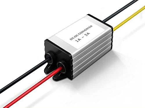 Newtry Aluminiumlegierung Gehäuse wasserdicht DC 12-24 V auf 5 V 1A 2A 3A 4 A 5 A Buck Konverter Spannungsregler einstellbar Ausgang Netzteil Transformator (12-24 V bis 5 A)
