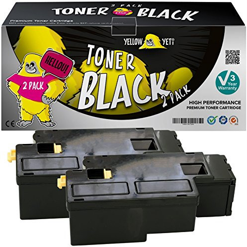 YELLOW YETI 593-11130 (1250 Seiten) 2 Schwarz Premium Toner kompatibel für Dell C1660W C1660DW C1660CN C1660CNW