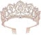 SNOWH Rhinestone Wedding Tiaras and Crowns - Rose Gold Bridal Crown Princess Tiara Jewelry Headpieces with Comb for Women and Girls