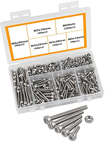 M3 304 Edelstahl-Innensechskant-Bolzenset mit Festem Eisenrahmen Mechanischer Innensechskantschraube und Mutternset Rostfrei