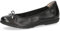 CAPRICE Damen Ballerinas aus Leder mit Schleife, Schwarz (Black Softnap.), 37 EU