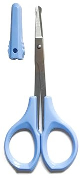 SHINING CROWN 4 Inch Premium Nose & Ear Hair Scissors, Safety Blades with Rounded Tip for Trimming Kid's & Adult's Nails, Facial & Eyebrow Hair