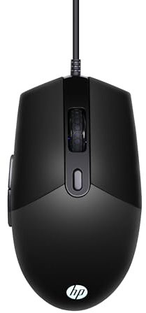 HP Mouse da gioco cablato USB M260 RGB retroilluminato, personalizzabile 6400 DPI, design ergonomico, rullo antiscivolo, leggero, nero