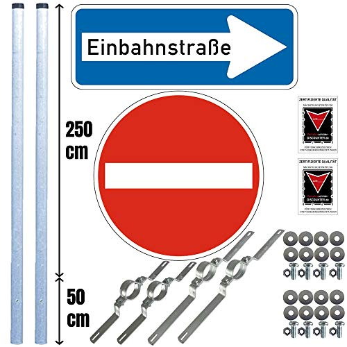 TMS PRO SHOP Komplett-Set Einfahrt: Einfahrt verboten, Einbahnstraße rechts zum Einbetonieren, Art.-Nr. 607305