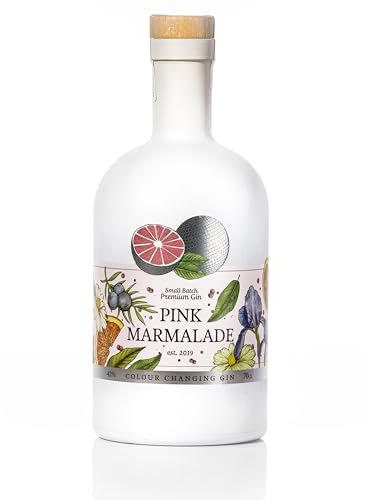 Pink Marmalade Gin | New & Improved Recipe | Premium Colour Changing Gin | 42% ABV | Zesty & Dry British Pink Gin | Made With 13 Ethically Sourced Botanicals | Vegan & Gluten Free | 70cl