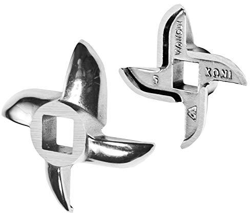 Wolfcut 1 Stück INOX Sichelmesser - Kompatibel/Ersatz mit alle gängigen Fleischwölfe Größe 5 – z.B.: Bosch MUM4/MUM5 - Alexanderwerk Größe 5 – Jupiter Größe 5 und viele mehr.