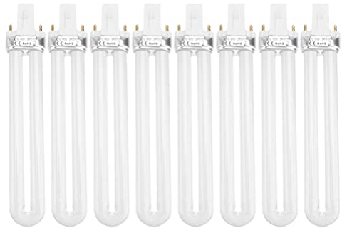 Luxshiny Bulbi Lampada Uv Unghie 9W - Set Di 8 Lampade Per Terapia Della Luce Ideale Per E Manicure Professionale