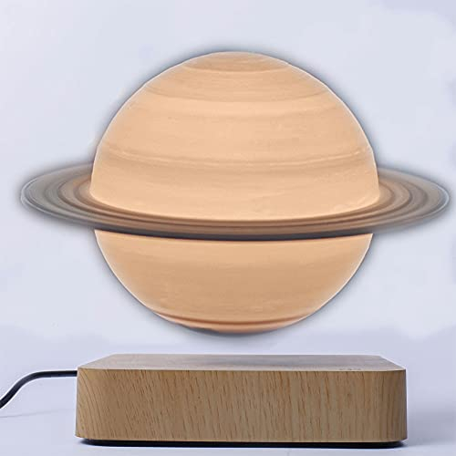 Kiko-ershaa Magnetic Levitation Lamp 3d Printing LED Saturn Lampe Nachtlicht Schwimmlampe 360 ° drehbare Lampe 3 Farben ändern Globale Schreibtischlampe für Wohnzimmer Schlafzimmer Dekor