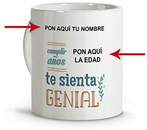 LolaPix Taza mamá. Tazas Personalizadas. Tazas Desayuno Originales. Varios diseños. Capacidad 330ml. CUMPLEAÑOS Genial