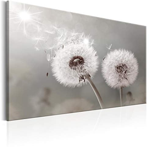 decomonkey Akustikbild Pusteblume Blumen 120x80 cm 1 Teilig Leinwand Modern Bilder Wandbilder XXL Schallschlucker Schallschutz Akustikdämmung Wandbild Deko Leise Wanddeko Pflanzen